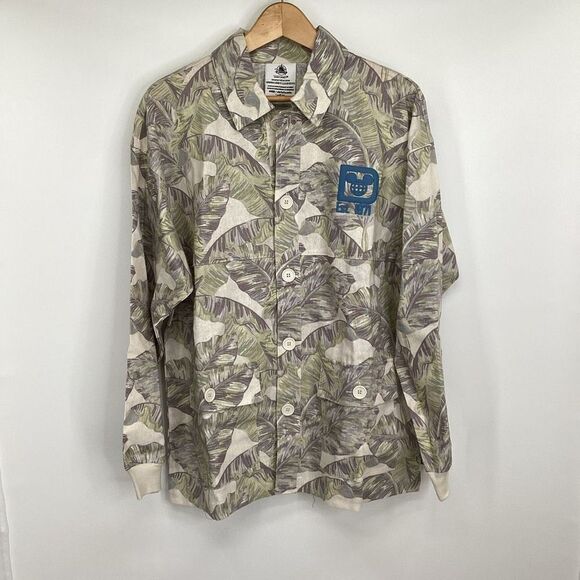 NWT Men's Disney Linen/Cotton Blend Spirit Jersey-medium palm‎ - Picture 1 of 13